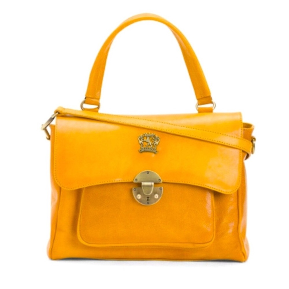 ITALIAN PRATESI FIRENZE Leather Top Handle Brief Handbag